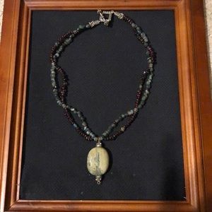 3/$15 Stone pendant and beads necklace!